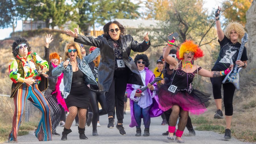 <who>Photo Credit: NowMedia/Gord Goble</who> Repeat Beer Runners Michelle Smyrski and friends went all rock star for 2024