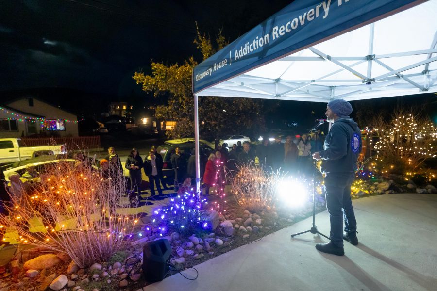 <who>Photo Credit: NowMedia/Gord Goble</who> Brent Rowland addresses the crowd