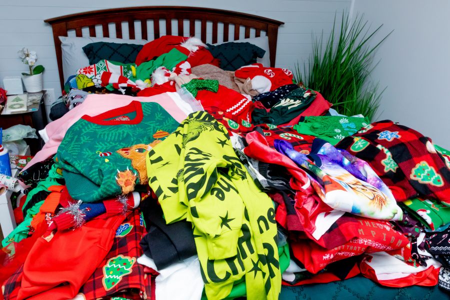 <who>Photo Credit: NowMedia/Gord Goble</who> The Heinrich's "Human Advent Calendar" wardrobe
