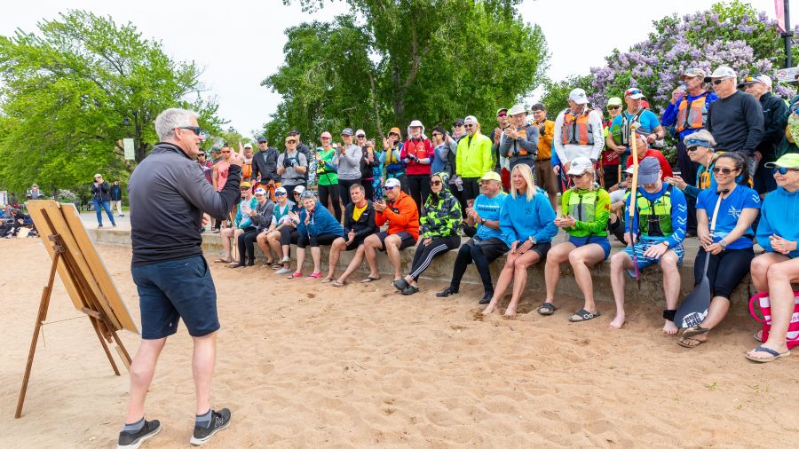 <who>Photo Credit: Gord Goble</who> Don Mulhall addresses the troops