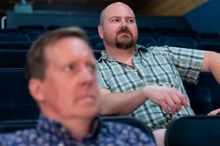 <who>Photo Credit: Gord Goble</who> Co-directors Jason Lane (top right) and Vance Potter look on