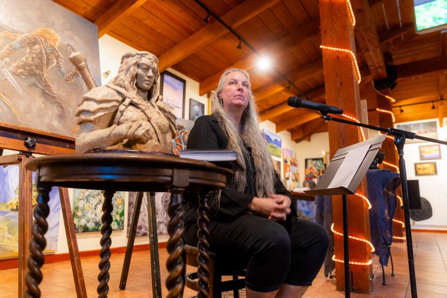 <who>Photo Credit: Gord Goble></who> Kindrie Grove's August event at Kaleden's Frog City Cafe