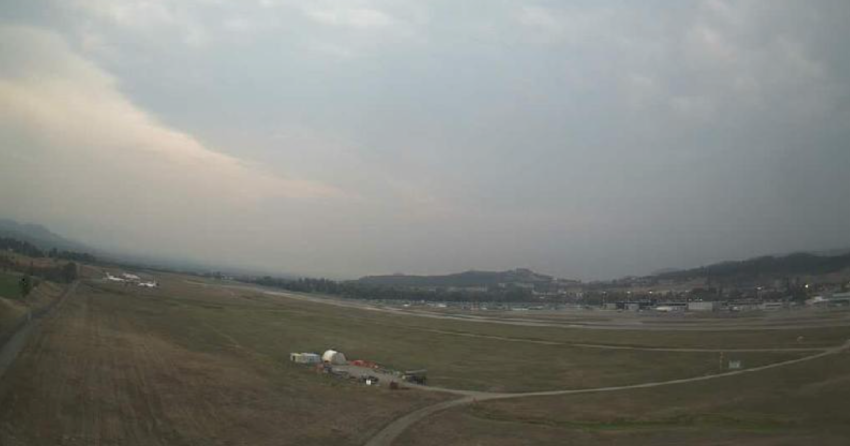 <who> Photo Credit: YLW </who> Smoke at the Kelowna airport on Monday.