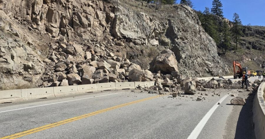 <who> Photo Credit: Lower Similkameen Indian Band </who> The rockslide last week.