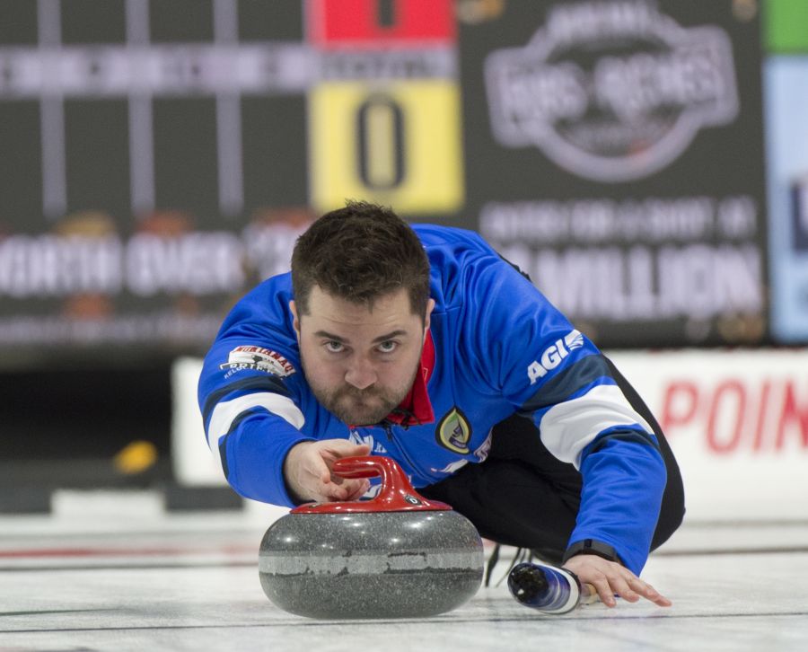 <who>Photo Credit: Curling Canada/Michael Burns</who>Matt Dunstone suffered his first loss of the 2025 Brier on Monday morning. With a bye during the evening draw, he'll have to wait until Tuesday afternoon to get back in the win column.
