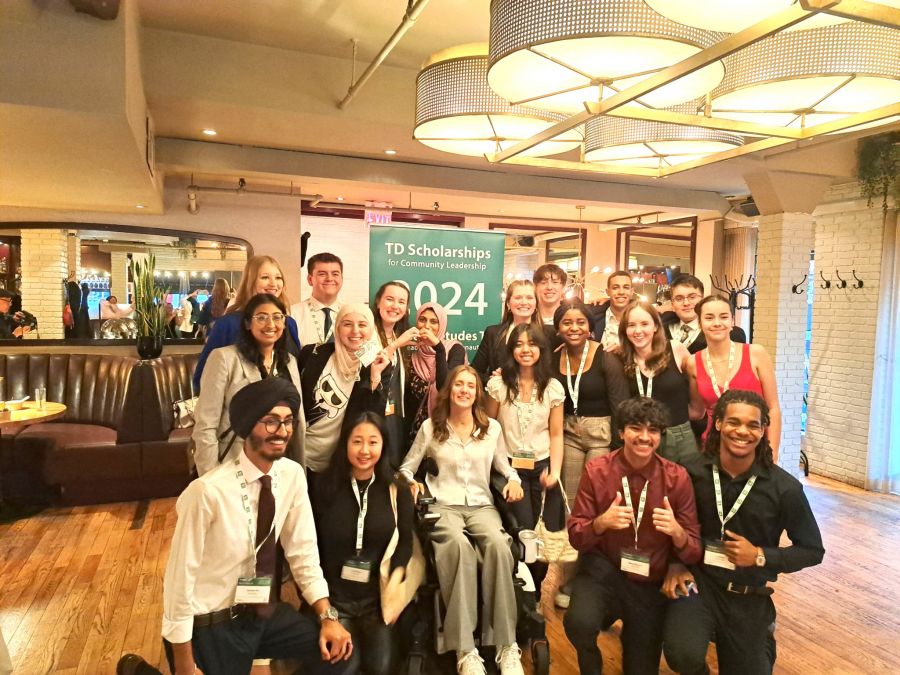 <who>Photo credit: TD</who>Ainsley Wood with the other TD Scholarships of Community Leadership winners.