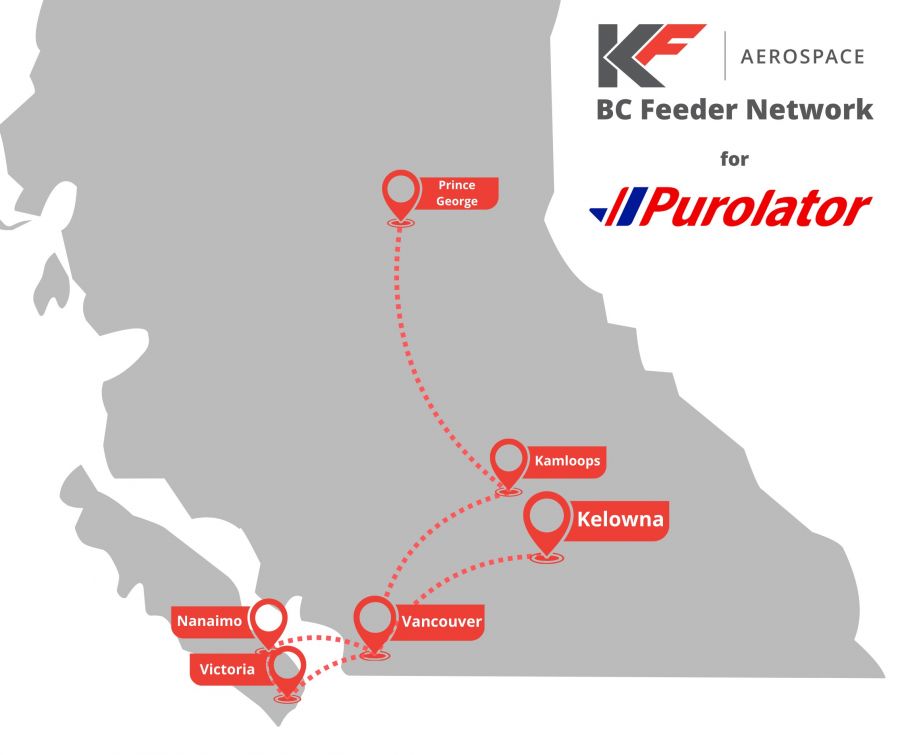 </who>KF Aerospace's contract with Purolator covers the BC feeder network.