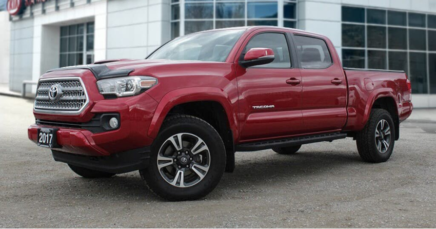 <who>Photo credit: Car Gurus</who>This 2017 Toyota Tacoma pick-up truck with 120,000 kilometres on it is listed for sale in the Okanagan for $36,995. In Nova Scotia, a comparable vehicle would probably be about $29,000.