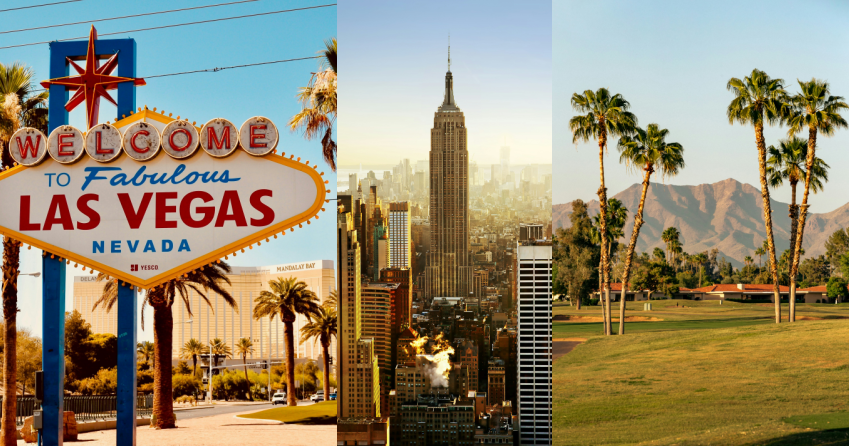 <who>Photo credit: Grant Cai, Todd Quackenbush and Jeremy Alford on Unsplash</who>Canadians continue to travel to US destinations like, from left, Las Vegas, New York and Phoenix.