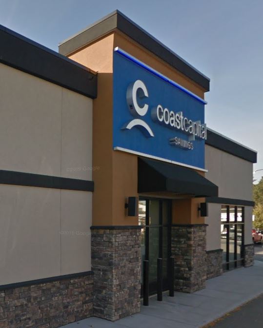 <who>Photo credits: Google Maps and Coast Capital</who>The Coast Capital Savings branch in Kelowna, above, and Coast Capital headquarters in Surrey, below.