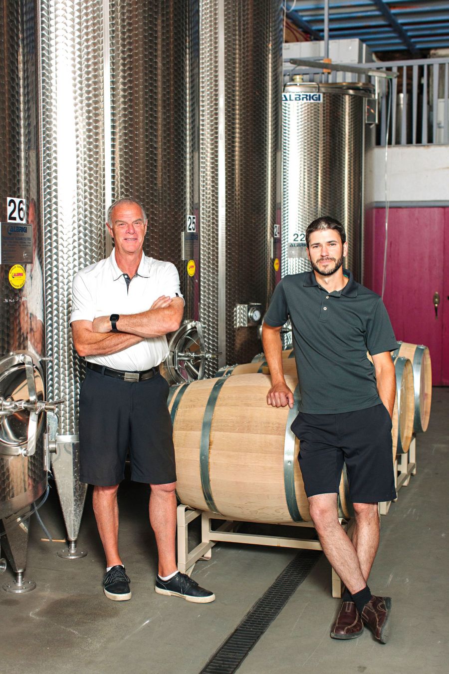 <who>Photo credit: Noble Ridge Winery</who>Jim D'Andrea, left, is the co-owner of Noble Ridge Winery and Benoit Gauthier is the director of winemaking and viticulture.