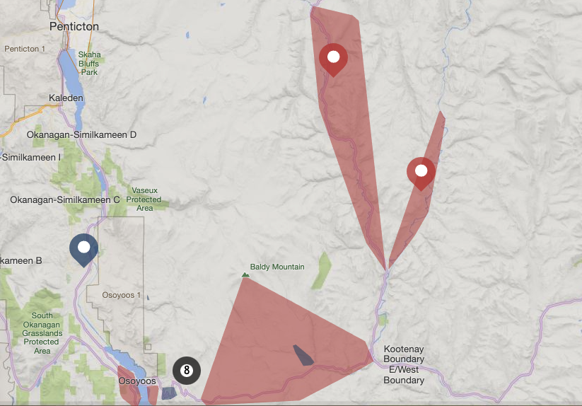 <who> Photo Credit: FortisBC </who> A view of the power outages shortly after 4 pm.