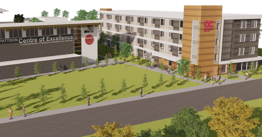<who> Photo Credit: Faction Projects </who> A conceptual rendering of the student housing building.