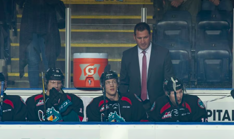 <Who>Photo credit: Kelowna Rockets/ Former Kelowna Rockets head coach, Adam Foote