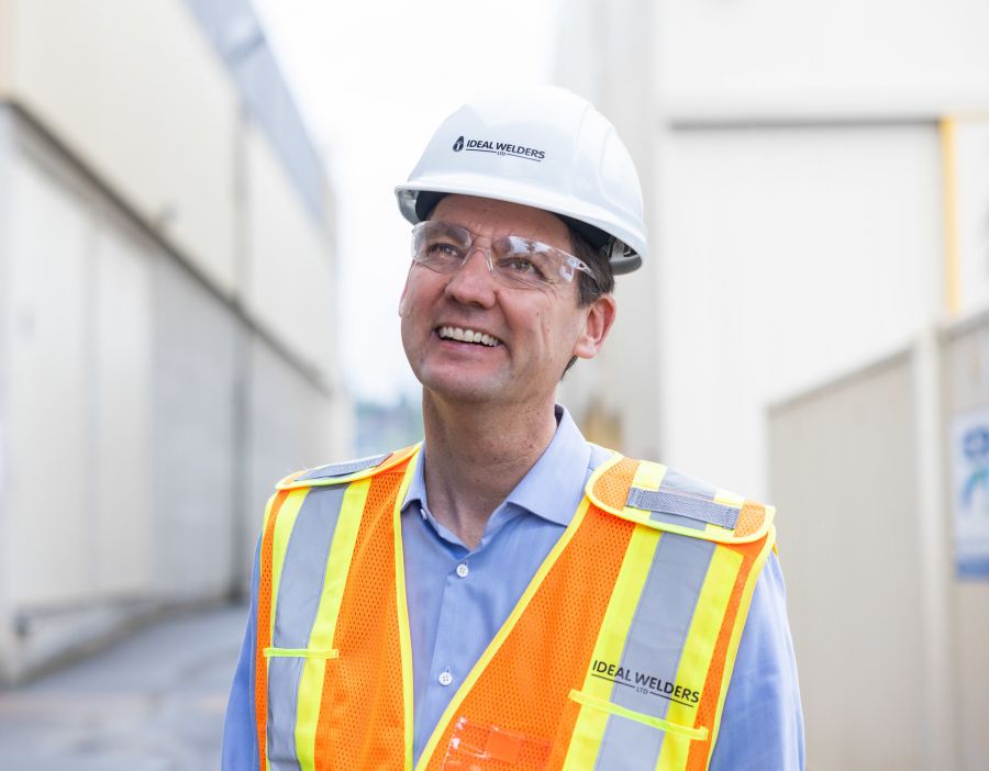<who>Photo Credit: Government of BC</who>Premier David Eby at a previous announcement regarding training for in-demand skilled trades jobs in BC.