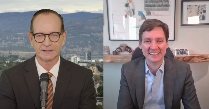 <who>Photo Credit: KelownaNow</who>Premier David Eby spoke with KelownaNow video host Jim Csek for over 30 minutes on Friday.