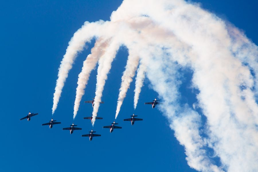 <who>Photo Credit: Gord Goble </who> Snowbirds during Peach Fest 2019