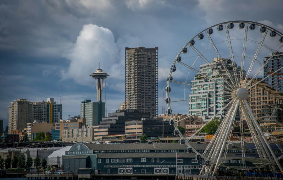 <who>Photo credit: Marco Bicca on Unsplash</who>Flights to Seattle (pictured) are daily, with some twice-daily service in February and March.