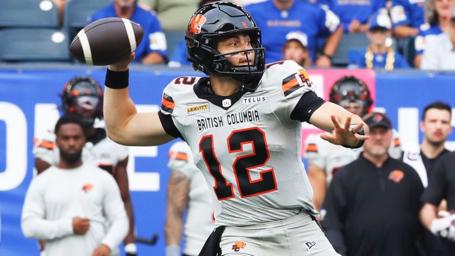 <who>Photo Credit: CFL.ca</who>Nathan Rourke and the BC Lions will be forced to play two home games outside of Vancouver next summer due to the FIFA World Cup at BC Place.