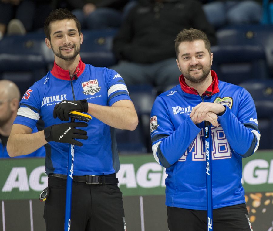 <who>Photo Credit: Curling Canada/Michael Burns</who>Matt Dunstone's Manitoba rink had two wins and plenty to smile about on Wednesday.
