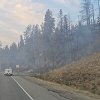 <span style="font-weight:bold;">UPDATE:</span> Motorhome crashing off Hwy 97 started Peachland wildfire