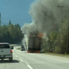 <span style="font-weight:bold;">UPDATE:</span> Coquihalla wildfire caused by semi truck blaze being held