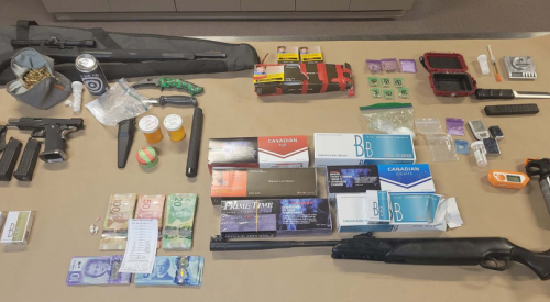Fentanyl, rifle and 1,200 illegal cigarettes among items seized by Kelowna RCMP